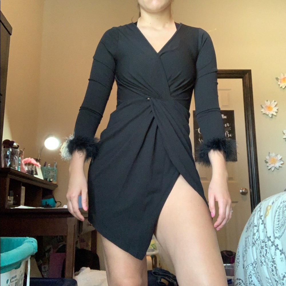 Sexy black party mini dress